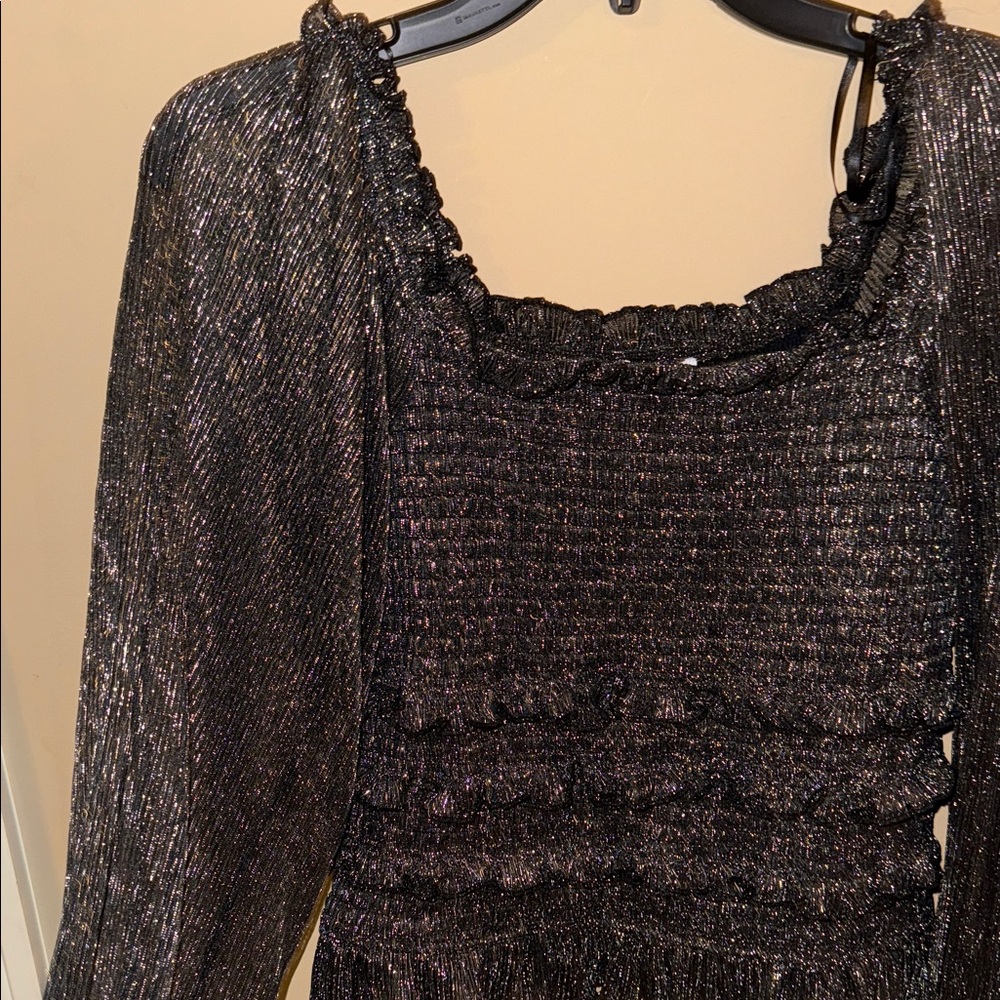 Sam Edelman Black Shimmer Blouse